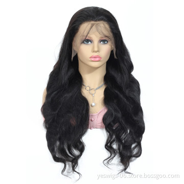 360 Lace Body Wave Brazilian Human Hair Wig Wholesale Price, 100% Virgin Brazilian Body Wave Remy Hair Wig Natural Color